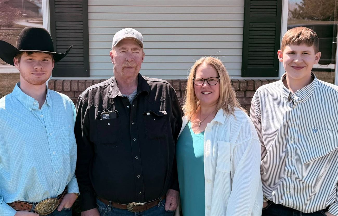 The Pape family at the Lone Pine Livestock home place in Pisgah, Iowa